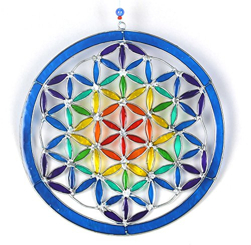 ART-CRAFT Fenster Hängedeko Sonnenfänger – Handgemachter Suncatcher für magische Lichtspiele – Fensterdeko und Gartendekon – Handbemalte Fensterdekoration - Motiv Blume
