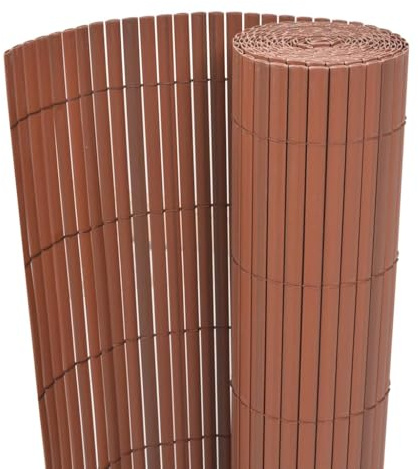 vidaXL Sichtschutzzaun PVC 90x500cm Braun Windschutz Sichtschutzmatte Garten