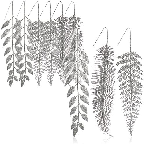 COM-FOUR® 9X Rama Brillante - Arreglo de Brillo para la decoración navideña - Decoración para el árbol de Navidad y más (09 Piezas - Ramas - 32cm)