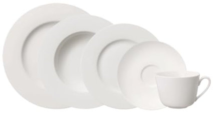 Villeroy & Boch - Twist White Geschirrset 30 Teilig Für 6 Personen, Spülmaschinenfest, Mikrowellensicher, Teller Set, Geschirr, Tafelservice, Kombiservice, Modernes Service Aus Porzellan