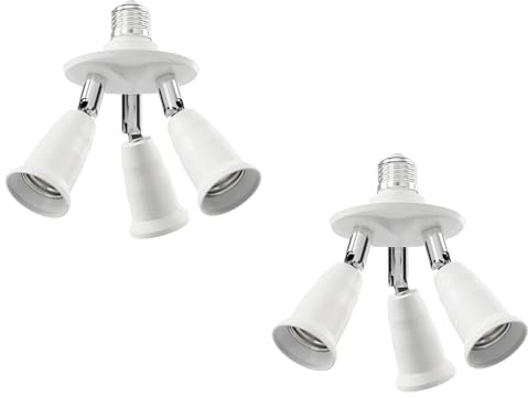 ledscom.de 2 pièces E27 culot, adaptateur splitter triple, blanc