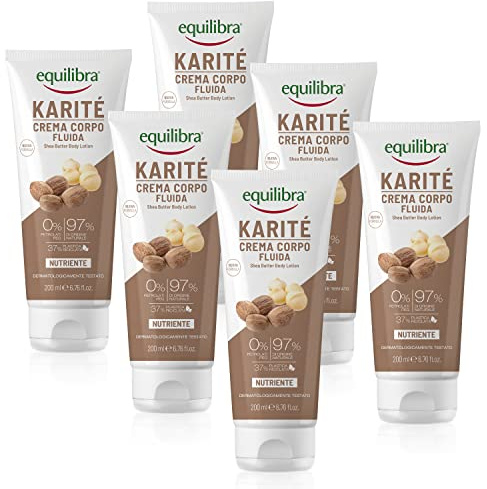 equilibra Karité Crema Fluida Corpo, Confezione da 6 Pezzi (6 x 200 ml)