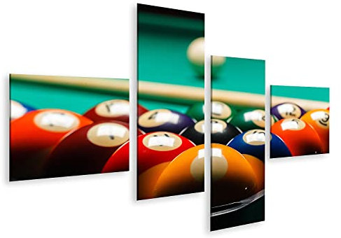 Bild auf Leinwand Billard Kugeln Billardtisch Wandbild Poster Kunstdruck Bilder