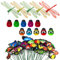 YSDYY Lot de 60 décorations de jardin en forme de papillon, libellule, petite abeille, coccinelle, multicolore imitation insectes pour plantes d'extérieur, jardin, cour, patio