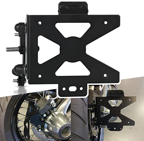 MOLONG Motorrad seitlicher Kennzeichenhalter für R nineT Pure Racer Scrambler Slash 5 Urban GS 2014-2026 HP2 Megamoto R1200GS Adventure R1200S R1200R 2014-2020 Black