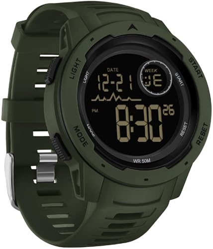 findtime Uhren Herren Digital Militär Sportuhr 50M Wasserdicht Digitale Armbanduhr mit Wecker Datum Digitaluhr LED Stoppuhr 12/24H Tactical Watch für Männer Jungen Outdoor