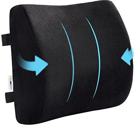 SAIREIDER Cuscino di supporto lombare comodo per sedia da ufficio, cuscino di supporto per la schiena in memory foam, per auto, sedia da gioco, sedia da casa, sollievo dal dolore alla schiena,
