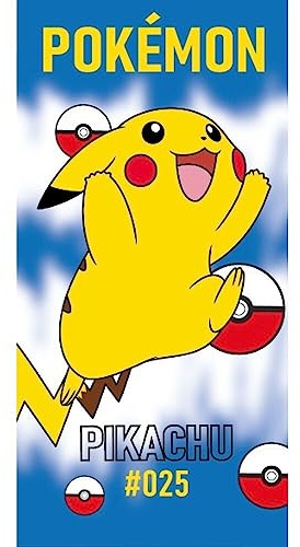 FACTORY CR 2023POK020, Unisex-Kinder POKEMON – Mikrofaser-Handtuch, Pool-Handtuch, Kinderhandtuch, Kinderdruck, 70 x 140, Mehrfarbig, 1 Unidad (Paquete de 1) -