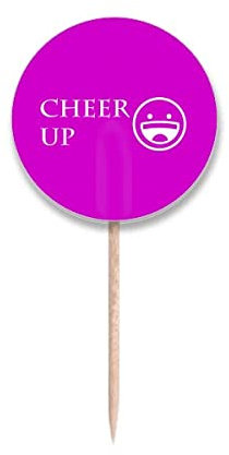 Happy Expressive Happy Positive - Banderas redondas para palillo de dientes