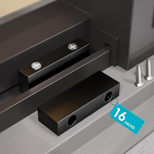 I-EASYDWW 16 Pack Window Locks, Sliding Window Locks for Vertical & Horizontal Windows, Security Window Stopper for Home Bedroom Office, Double Screw Mounting (20mm Height, Black)