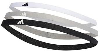 adidas Unisex Hairband 3-Pack, Black/Grey Two/White, M