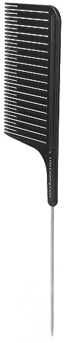 Peigne à Mèches de Cheveux, Peigne à Mèches, Peigne à Queue de Rat en Acier Inoxydable pour la Couleur des Cheveux (Noir)