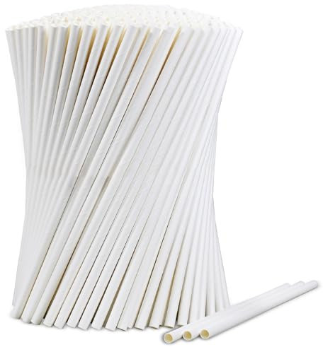 Cannucce di carta bianche, 1000 pezzi, confezione sfusa - cannucce monouso, 19,7 cm x 0,6 cm, per feste, matrimoni, bevande