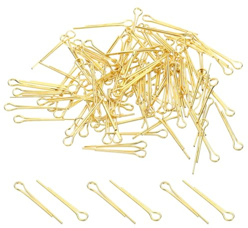 PATIKIL 1.2x17mm Copper Cotter Pins, 300Pcs Split Pin Fastener Clips for Fastening Crystals Parts, Chandelier Replacements, Gold