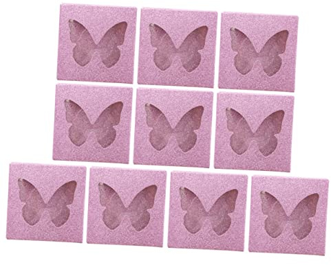 MAGICLULU 10 Juegos Caja De Pestañas Cuadrada Colorida Estuche Para Pestañas Postizas Con Diseño De Mariposas Huecas Organizador Para Guardar