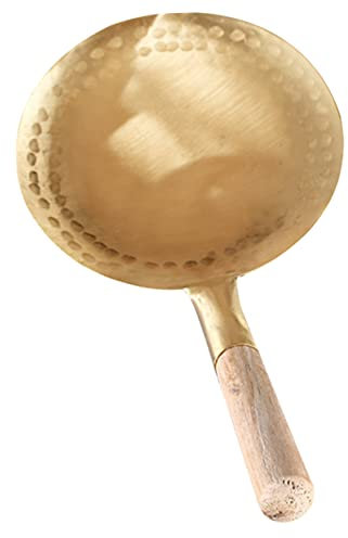 BRIGHTFUFU Cucchiaio Mestolo in Rame 12 Cm Per Servire Tofu e Palline Di Riso, Paletta Da Cucina Portatile Liscia Multifunzionale Per Uso Domestico e Gastronomia