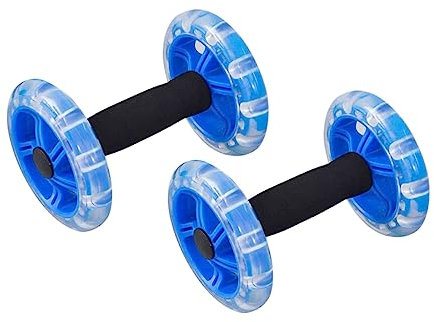 Gogogmee Bauchmuskeltrainer Doppelrad Blau Fitnessrad Mit Langlebigem Material Rutschfest Für Männer Und Frauen Bauchtraining Kalorienverbrennung