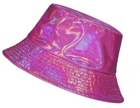 Manfnee Rave Eimer Hut für Männer Frauen Wasserdicht Regenhut Metallisch Hip Hop Hut Breiter Fischerhut Sonnenhut