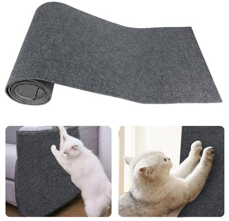 Kasanni 200 cmx40 cm Kratzmatte Selbstklebend Kratzmatte Katze Wand Kratzschutz Sofa Katze Kratzwand FüR Katzen Universeller Katzen Kratzschutz Kratzfeste MöBel, Sofa, Sofa, TüRschutz (Dunkelgrau)