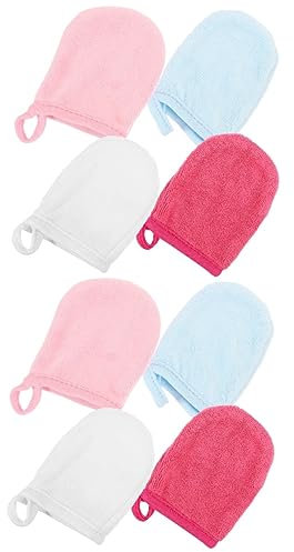 Healeved 2sets Komfortable Gesicht Reinigung Handschuhe Tragbare Make-up Entferner Mitts Hautpflege 4 Stücke * 2