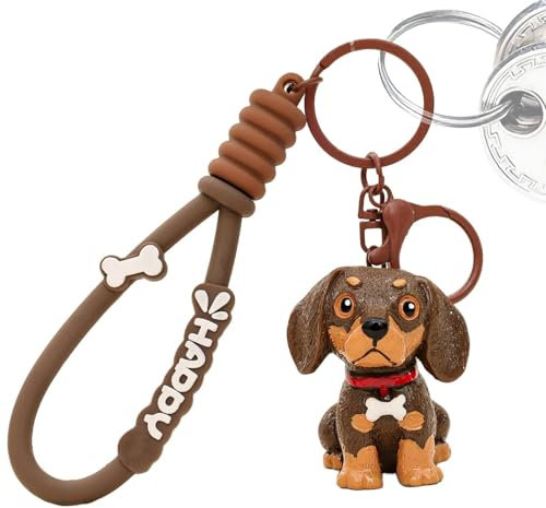 Hunde-Schlüsselanhänger, Dackel-Schlüsselanhänger aus Kunstharz | Taschenanhänger Hund Schlüsselanhänger - Auto-Schlüsselanhänger, süßer Schlüsselanhänger, Dackel-Anhänger aus Kunstharz, Schlüsselanhä