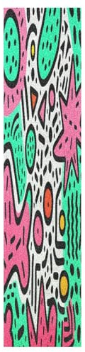 DDDIYEU Bunter Seestern Grün Rosa Skateboard Griptape Rutschfest Selbstklebend Longboard Griptapes Aufkleber Griffband 9x33in,44x10in(1pcs)