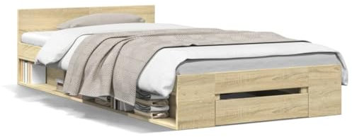 Festnight Bett 90x200 cm mit Schubladen Bettgestell Holz mit Stauraum Doppelbett Einzelbetten Bettkasten Jugendbett Holzbett Bettrahmen Schlafzimmer Bett Jugendzimmer