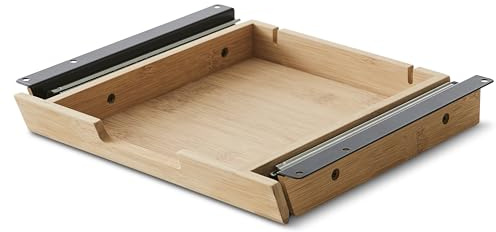 bümö Schreibtisch Organizer Schublade aus Bambus - extra kleine Unterbau Ablage für Stifte, Smartphones & Co. - einfach unter dem Tisch montierbar, Premium Schreibtisch Zubehör