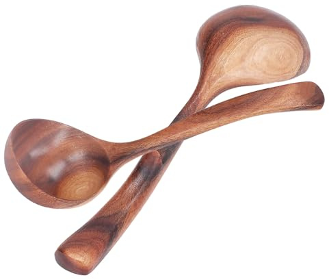 Teakwood Spoon, Cooking Spoon, Long Handled Spoon, locustwood Soup Spoon, Kitchen Utensils, Textured, Sizes from S to L (2 Pieces in Size S)