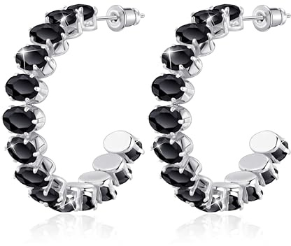 Linawe Creolen Ohrringe Edelstahl Damen, Statement Ohringe Jewelry, Hypoallergene Große Modeschmuck Ohrschmuck, Erhältlich in Gold und Silber
