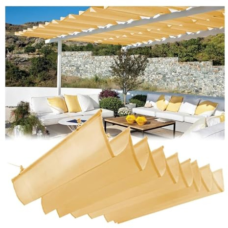 HBOOMOEM Toldo De Olas，Red De Sombra Ondulada，Vela De Sombra De Olas TelescóPicas，RetráCtil Ola De Dosel Cubrir，Toldo Ondulado for JardíN，Toldos RetráCtiles for Terrazas Y Azoteas.(W:1.5m/4.92ft*L:4m/