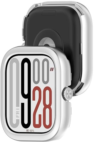 SMYAOSI Funda para Redmi Watch5/Redmi Watch4 Bumper, Silicona Protectores de Pantalla y láminas Smart Watch Case para RedmiWatch 5/RedmiWatch 4 Accesorios para smartwatches (2 Piezas Plata)
