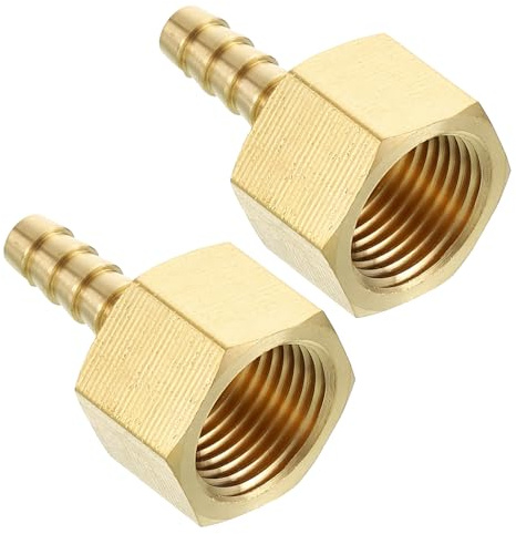 Kozelo 2pcs Brass Hose Barb Fittings 7mm Hose Barb to 10mm NPT Female | Adapter Connector for Home Machines, Massage Bathtubs, and Irrigation Systems