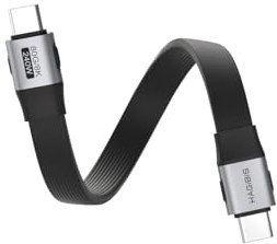 Hagibis Cavo USB4, trasferimento dati 80 Gbps, display video 8K a 60 Hz, cavo USB-C a ricarica rapida da 240 W, cavo USB 4 V2.0 per iPhone 16 15 Pro Max, iPad, Thunderbolt 5/4, SSD esterno (0,2 m)