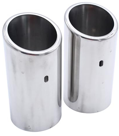 1 Pair Chrome Stainless Steel Exhaust Tail Muffler Tip Pipe Fits for Audi A4 B8 Q5 75mm