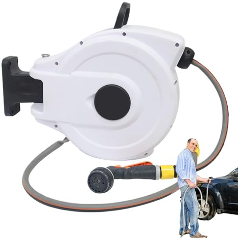 Tubo flessibile automatico per tubo di ritorno automatico, rotolo per tubo dell'acqua resistente, tubo da giardino, tubo da giardino retrattile, ugello per tubo da ritirare lento