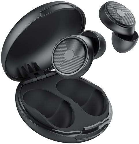 Soft and Reusable Silicone Hearing Protection earplugs with 8 Tips and Carrying case for Sleeping, Concerts, Work, Study and Travel (Black)