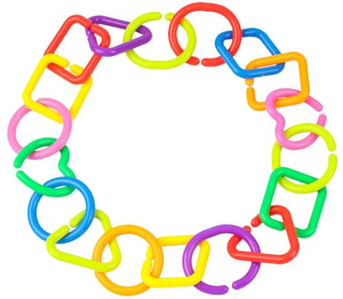 Homoyoyo 35 Piece PE Linking Ring Toy for Babies, Boys and Girls | Baby Link Toys for Pacifiers, Bags and Strollers, Grip Training and Early Learning