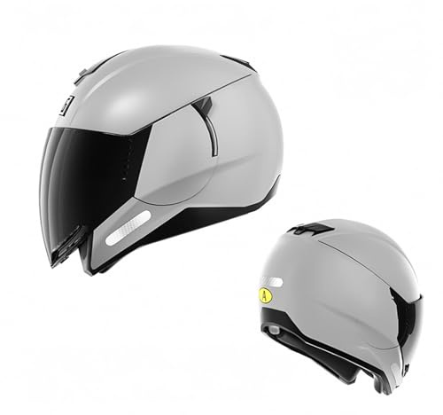 QJWMatic Casco da Moto retrò, Aperto, Jet, con Doppia Visiera Parasole, Casco Vintage Omologato ECE per Adulti Uomo E Donna Scooter B,L58-59CM