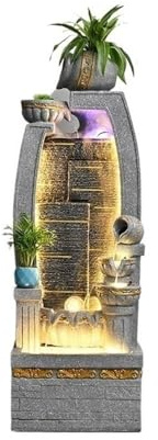 ZKALQECNF Fontaine de Jardin Fontaine d'extérieur sur Pied avec lumières LED et Pompe à Eau for Porche, terrasse, Jardin et arrière-Cour Fontaine de terrasse