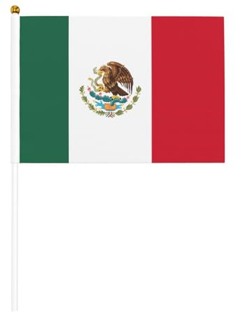 Drapeau du Mexique à main, compact et léger, adapté pour les défilés, les événements et le soutien des fans