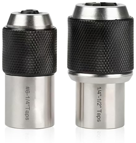 GOEDCH Juego de machos de roscar ajustables de 2 piezas: adaptador cuadrado de 3/8, puntas de vaso con mandíbula ajustable 6-1/4 en 1/4-1/2 pulgadas para M3-M6 M8-M12 Taper