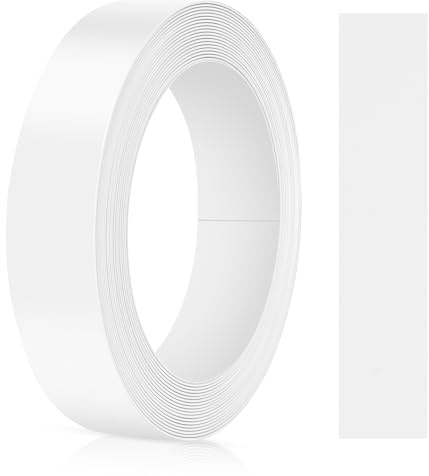 NUTKIT Melamine Edge Tape Self-Adhesive, Kitchen Worktop Furniture Edging Strip, Secure Hold Without Ironing, Masking & Packaging Tape for Edges Banding/Shelves/Wooden Panels(18mm x 5m, White)