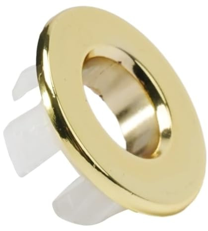 Brass Basin Sink Overflow Cover Insert with Brushed for Bathroom Sink Drain Protection(Gold)