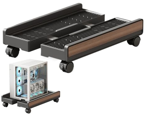 SVCEQZE Soporte Para Torre de Ordenador | Bandeja Ajustable Con Ruedas Con Frenos - Soporte de Suelo Portátil para PC - Para Hogar, Portátil, Impresora, Monitor, Sala de Juegos y Almacenamiento