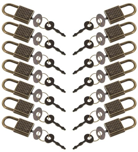 DOITOOL Candado Pequeño Vintage de Aleación de Zinc con Llave 20 Unidades en Acabado Bronce Antiguo Mini Candado Antirrobo para Muebles Maletas y Cajas Decorativas Seguridad Portátil