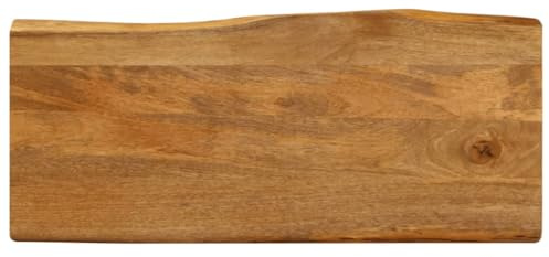 Placa decorativa de cocina con borde de árbol, 80 x 40 x 2,5 cm, madera maciza de mango, mesa de comedor para mesa de bistró, mesa de jardín, gastronomía, fácil de mantener