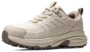 NORTIV 8 Women's Waterproof Hiking Shoes Lightweight for Walking All Day Comfort Non-Slip Outdoor Trekking Camping Climbing Fashion Sneakers Armadillo FieldLite,Size 8,Khaki,SNHI26003W