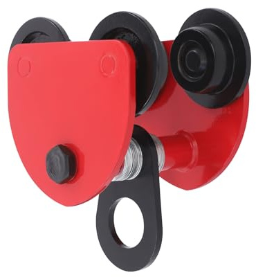 Laufkatze 1000kg Rollfahrwerk Handfahrwerk 65–95mm Einstellbare Breite, Seilwinde Laufkatze 20×19×24,5cm, Modern, für I- und H-Trägern Hallenkran Ladekran