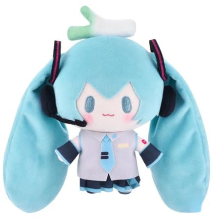 Zhongkaihua Miku - Cuscino in peluche da 21 cm, testa di porro, morbido cuscino imbottito a forma di anime, decorazione per la casa da collezione per i fan